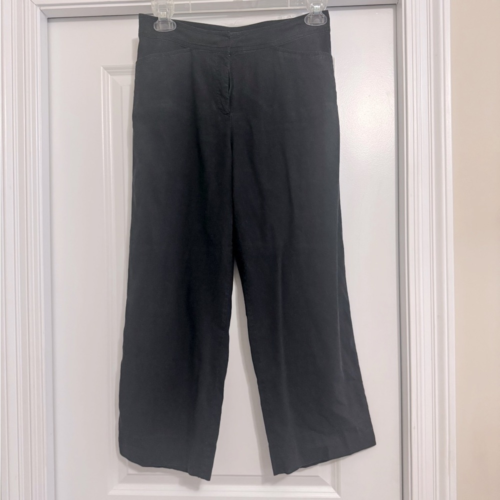 Eileen Fisher Linen and Viscose blend black pants